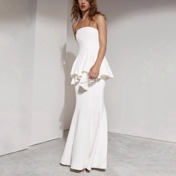 C/MEO Collective Dresses & Skirts - C/MEO autonomy white strapless peplum gown dress